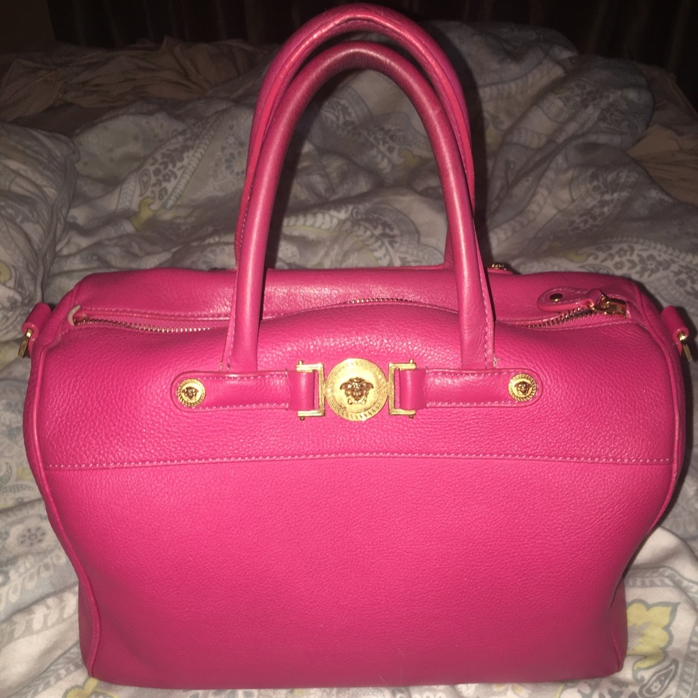 Versace fuchsia/hot pink leather bag #Authentic 💯